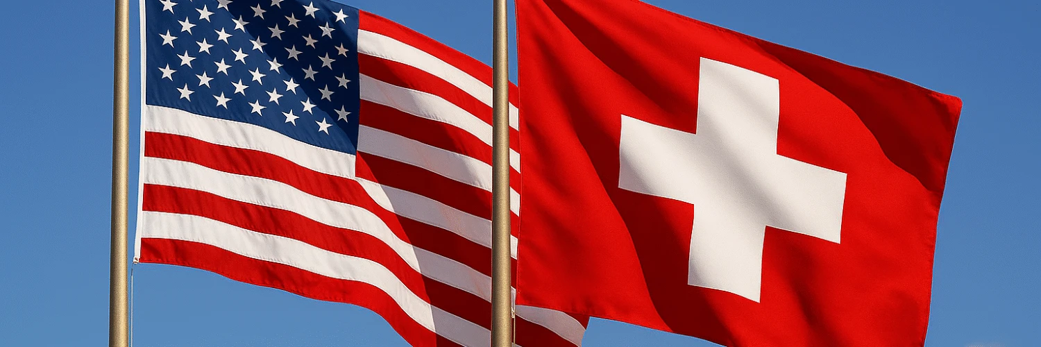 USA and Switzerland Flags representing the USA and Switzerland, where Axel is a resident and citizen, respectively.